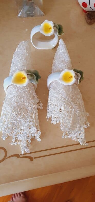 pon pon yumurtası: Salfetka ucun. Farfordur. 6 eded 120m — 3