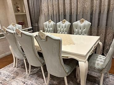 stul plasmas: Klassik üslubda qonaq otağı dəsti - Rəng: açıq su-mavi/mentol — 4