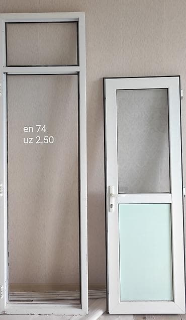 donuz salasi: PVC balkon-qapı və pəncərə dəsti - Material: ağ PVC profil, ikili — 6