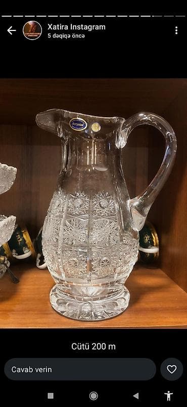 Dolça cutu 210, salfetka qabi cutu 110Acrystal kristal qab dəsti -