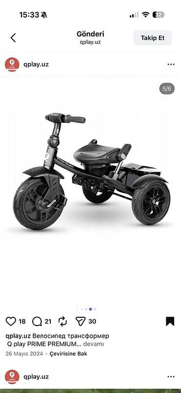 velo icarə: QPlay PRIME PREMIUM uşaq üçtəkərli velosiped-trasformer - Yaş və — 7