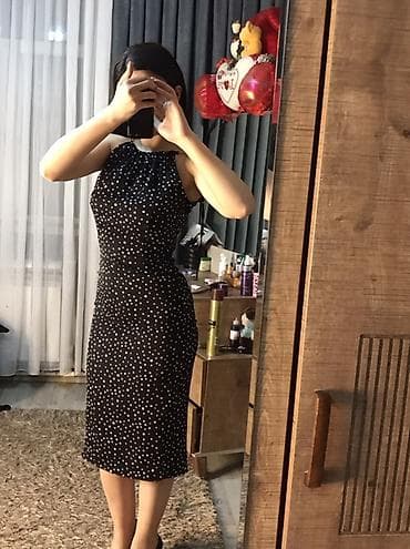 Qadın geyim dəsti – 3 müxtəlif don - Qara, xallı, qolsuz midi don