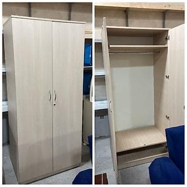 2 qapılı, Bej, Digər material, Açılan, Düz dolab