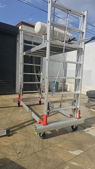 tekerli lesa: Alüminium mobil iskele (platformalı) - Material: yüngül və möhkəm — 1