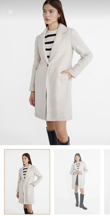 qadınlar üçün təbii dublyonkalar: Palto, Stradivarius, XS, rəng - Bej — 4