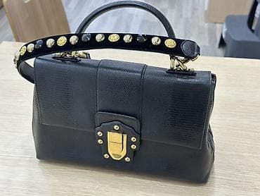 Сумки: Dolce & Gabbana Lucia Top Handle / Satchel Black lizard/iguana — 1