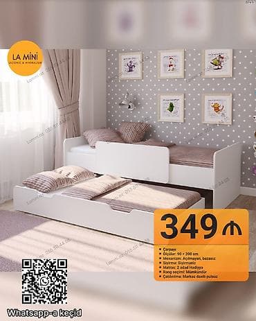 dosek matras: Oğlan və qız üçün, Çarpayı, Matras ilə, Siyirməsiz — 1