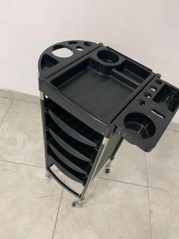 Salon ustası üçün çoxfunksiyalı servis arabası - Rəng: qara -