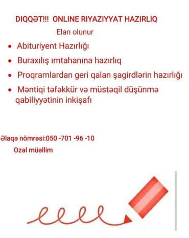 Salam Riyaziyyat fənni üzrə 9-10-11 sinif üzrə Abituriyent