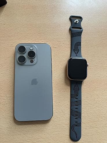 IPhone 15 Pro, 256 GB, Natural Titanium, Barmaq izi, Face ID, Simsiz şarj — 2