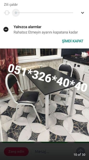 Masa və oturacaq dəstləri: Qonaq otağı üçün, Yeni, Açılan, Dördbucaq masa, 4 stul — 28