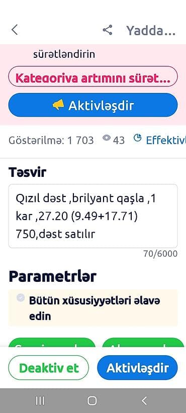 brilliant komplektlər: Dəstə daxildir: Üzük, Sırğa, Bvlgari, Sarı qızıl, 750 Əyar, 28 g — 2