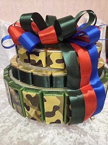 hediyyelik: Vətənpərvərlik mövzusunda hədiyyə seti - Şokolad tortu-kompozisiyası — 1