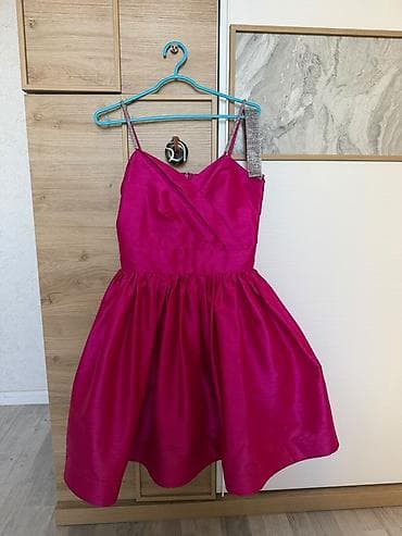 mini etek: Qısa ziyafət donu – fuşya rəng - Model: A-kesim, ətək hissəsi — 2