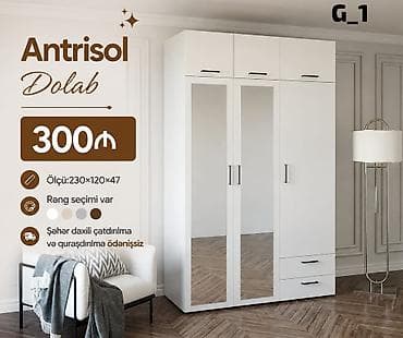 paltar dolab: Antrisol Dolab - Qiymət: 300 ₼ - Ölçü: 230 × 120 × 47 sm - Rəng — 1