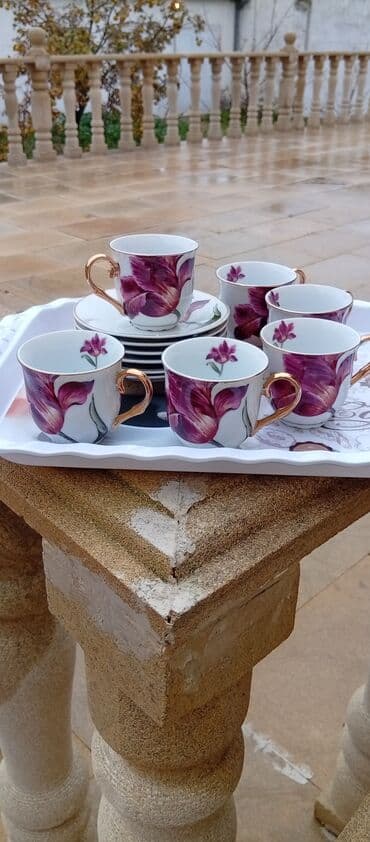 trussardi donna 100ml qiymeti: Fincan dəsti – 6 nəfərlik kofe üçün - Material: nazik porselen - Rəng — 3