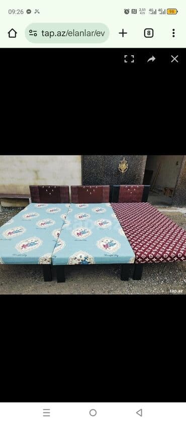 tek carpayi sekilleri: Yeni, İkinəfərlik çarpayı, Bazasız, Matrassız, Siyirməsiz, Azərbaycan — 3