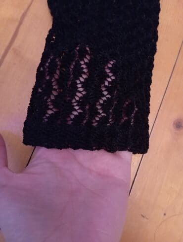 Şortlar: Qara krujeva paltar - Model: uzunqol, dar kəsim, dizə yaxın uzunluq - — 3