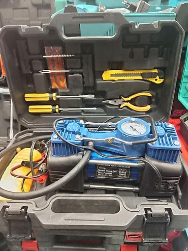 velosiped diski: İki silindrli avtomobil hava kompressoru – tam alət dəsti ilə Məhsul — 1