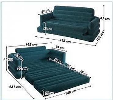 sofa: Надувной диван-трансформер intex 68566, 231 х 193 х 71 см. Весьма — 4
