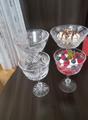 şam qabı: Qədəhlər, Xrustal, 4 ədədli dəst — 1