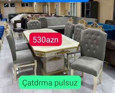 ders masaları: Qonaq otağı üçün, Yeni, Dördbucaq masa, 6 stul — 1
