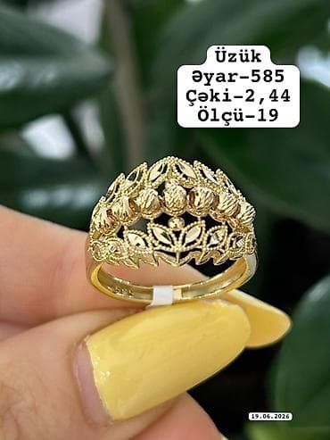 Şəxsi əşyalar: Dəstə daxildir: Üzük, Sarı qızıl, 585 Əyar — 3