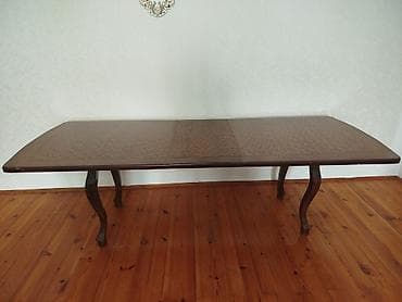 12 neferlik stol: Qonaq masası, Açılan, Taxta, Dördbucaq masa — 1