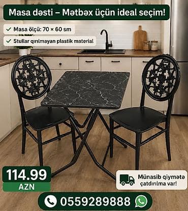 modern metbex mebelleri: Mətbəx üçün, Yeni, Qatlanan, Kvadrat masa — 7