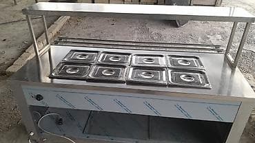 Paslanmayan poladdan hazırlanmış elektrikli benmari/isti bufet xətti