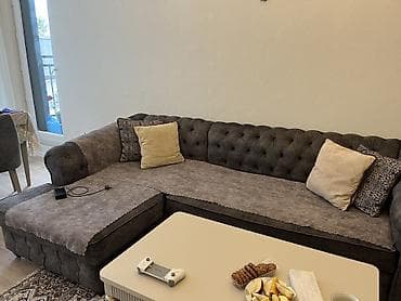 amerkanka divan: Угловой диван, Б/у, Раскладной, С подъемным механизмом, Набук, Нет доставки — 1