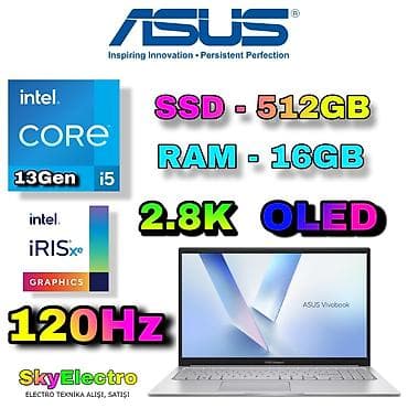 asus zenbook 14 oled: İşlənmiş ASUS Vivobook, 15.6 ", Intel Core i5, 512 GB, Ödənişli çatdırılma, Rayonlara çatdırılma, Ünvandan götürmə — 1