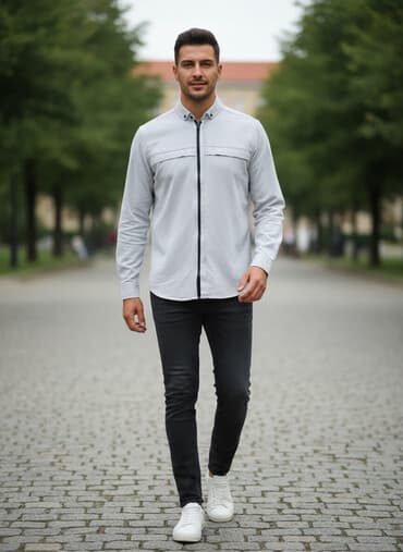 Köynək, 2XL, rəng - Boz lalafo.az -da Köynək, 2XL, rəng - Boz