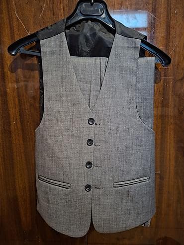 isci geyimi: Bailushun kişi kostyumu – 3 hissəli dəst - Rəng: boz (yüngül — 1