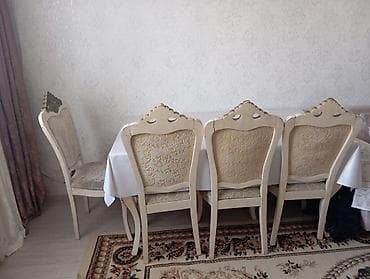 ustol: Qonaq otağı üçün, Açılmayan, Dördbucaq masa, 6 stul — 2