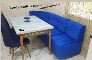 Masa və oturacaq dəstləri: Mətbəx üçün, Yeni, Açılan, Dördbucaq masa, 2 stul — 1