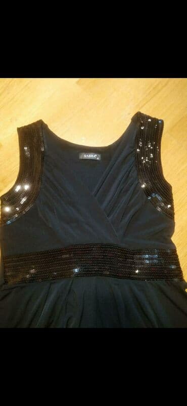 zerli don: Qara rəngli zərli kokteyl donu - Brend: SABRA - Dizayn: qolsuz — 2