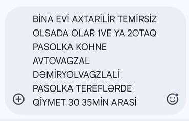 квартиры в новостройках в кредит в баку: Axtarış: Bina evi Tələblər: - 1 və ya 2 otaqlı mənzil - Təmirsiz də — 1