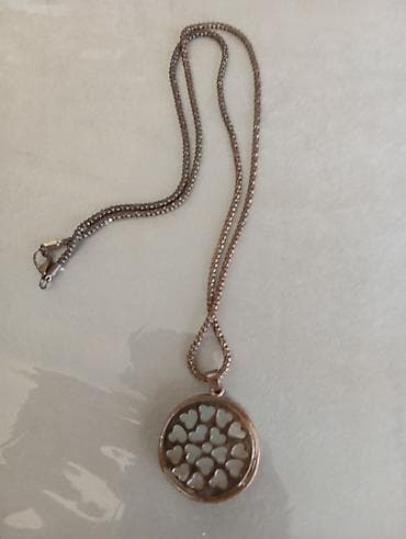 https smart ady az: Roz qızılı rəngdə zəncir və ikitərəfli medalion - Material: metal — 2