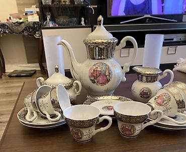 maca cayı: Çay dəsti, rəng - Ağ, Farfor, 6 nəfərlik — 1
