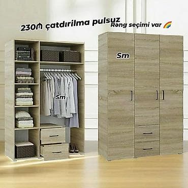 Yeni, 3 qapılı, Digər rəng, Digər material, Açılan, Düz dolab — 1