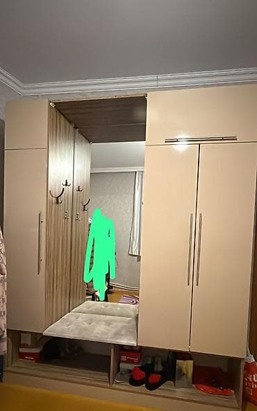 kupe şkaf: İşlənmiş, 4 qapılı, Güzgülü, Açılan, Düz dolab — 1