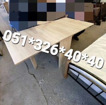 açılan masalar: Qonaq masası, Yeni, Kəpənək, Laminat, Dördbucaq masa — 1