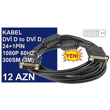 mini tablet: DVİ Kabellər ⭐Display Port to DVİ D 1,8m 1080P 60HZ – 15 AZN ⭐DVİ D — 5