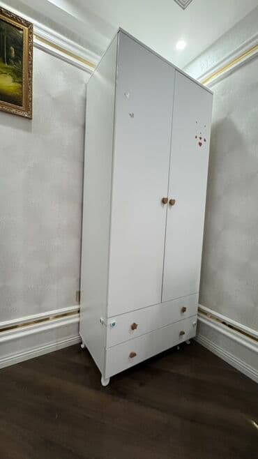 Ev üçün mebel: Oğlan və qız üçün, İşlənmiş, 2 qapılı, Açılan, Düz dolab — 1