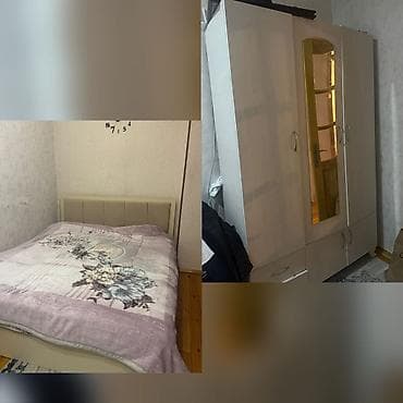 idmanci oglan sekilleri: Yataq Desti 350 azn satilir‼️3-4 aydır alınıb. 2 nəfərlik yataq və 3 — 1