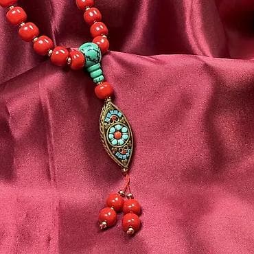 xari bulbul boyunbagi: Təbii daşdan hazırlanmış elegant boyunbağı – əqiq və firuzə — 3