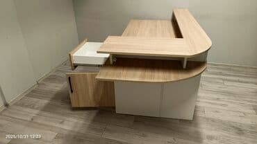 белый офисный стол: Resepsiyon masası – ofis, klinika, tədris mərkəzi və mehmanxana giriş — 6