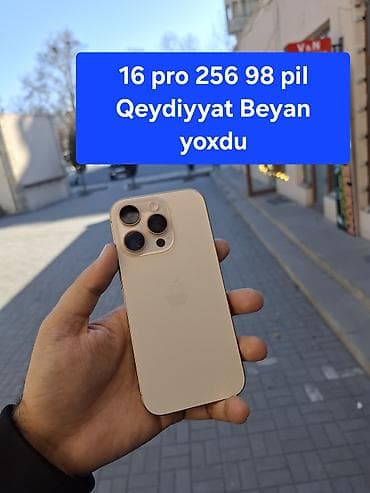 IPhone 16 Pro, 256 GB, Desert Titanium, Zəmanət, Sənədlərlə, Simsiz şarj lalafo.az -da IPhone 16 Pro, 256 GB, Desert Titanium, Zəmanət, Sənədlərlə, Simsiz şarj