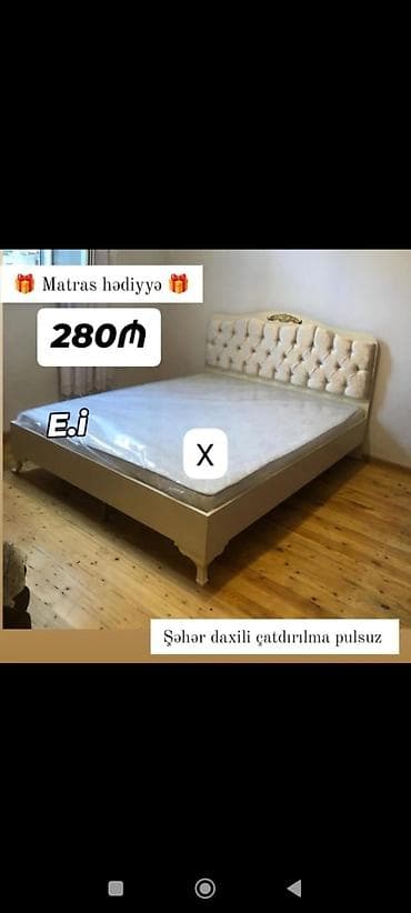 Klassik üslubda iki nəfərlik çarpayı dəsti. Xüsusiyyətlər: - Yumşaq